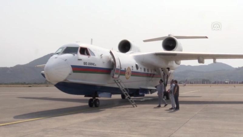 Azerbaycan'dan gelen amfibi uçak Dalaman Havalimanı'na indi