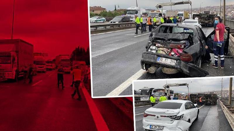 TEM'de 7 aracın karıştığı zincirleme kaza! 3 kişi yaralandı