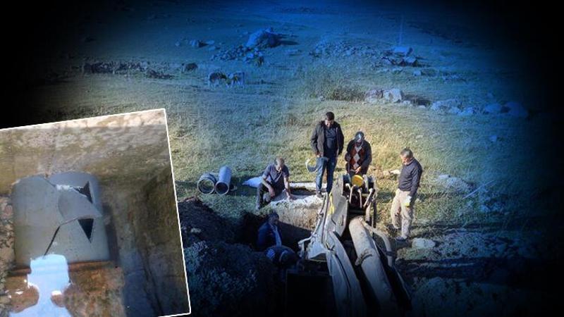 Pazar günü susuz kalan Ardahan'da su boru hattı parçalanmış