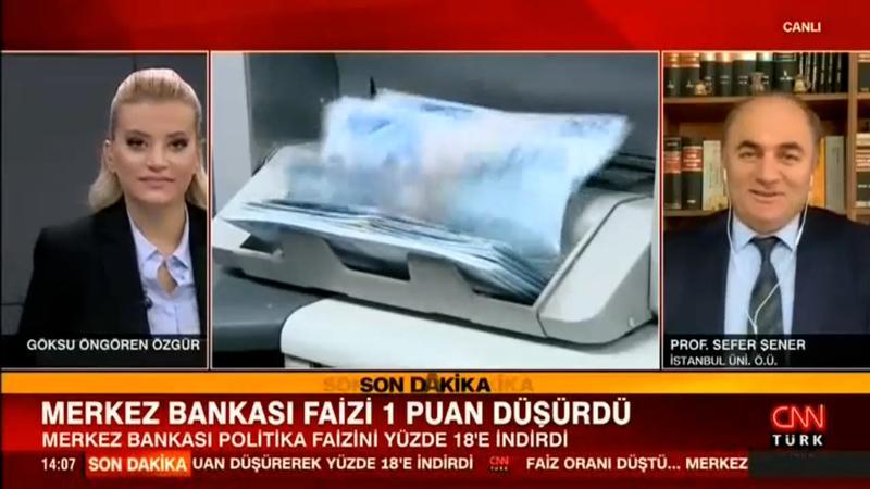 Merkez Bankası politika faiz oranını yüzde 19'dan yüzde 18'e düşürdü