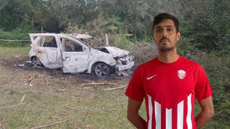 Samsun'un Salıpazarı ilçesinde amatör futbolcu, yanan aracında ölü bulundu