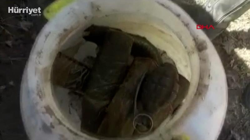 Bitlis'te, PKK'nın toprağa gömülü patlayıcı ve el bombaları ele geçirildi