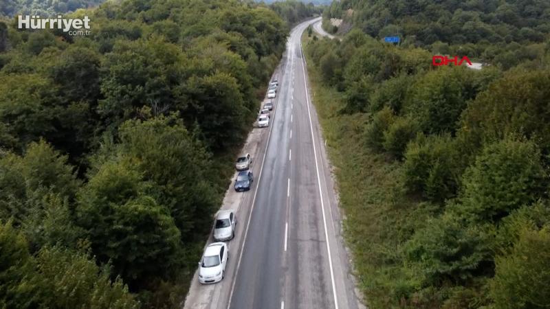 Kestane için uzun araç kuyruğu oluştu