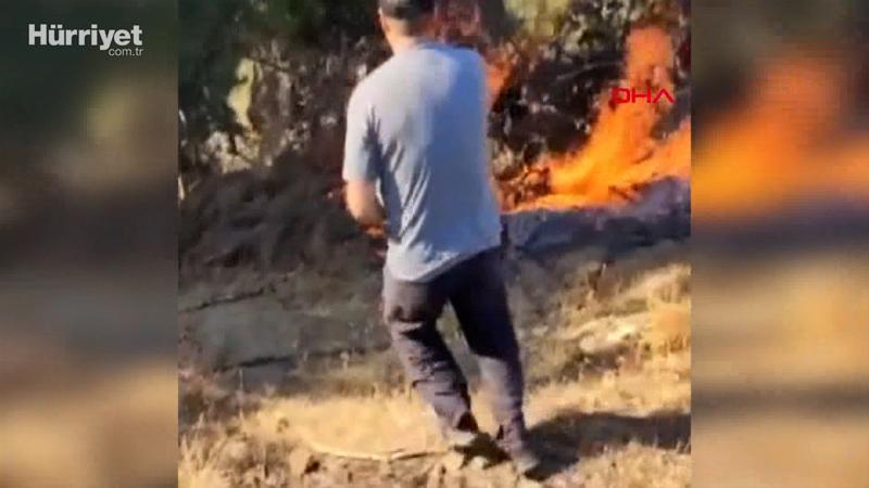 İzmir'de otluk alanda başlayan yangın ormana sıçradı