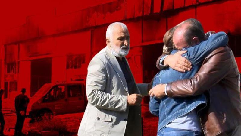Fabrikasında çıkan yangını gözyaşlarıyla izledi