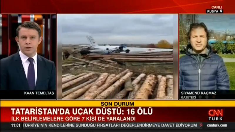 Tataristan'da uçak kazası: 16 ölü