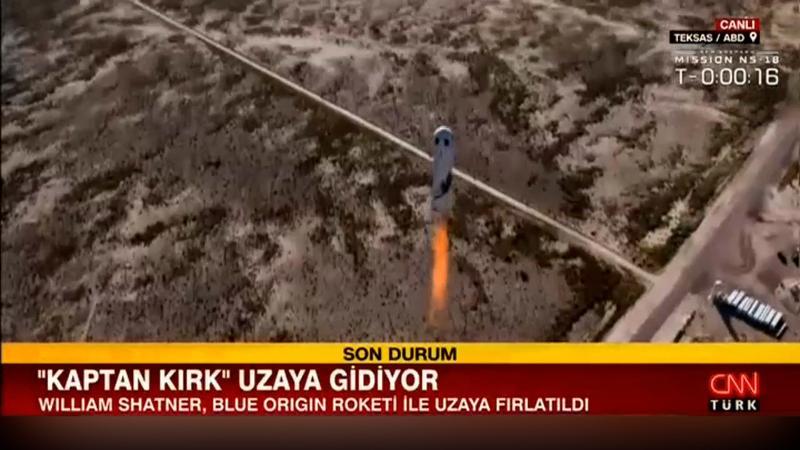 Kaptan Kirk karakteriyle bilinen William Shatner, Blue Origin roketi ile uzaya fırlatıldı