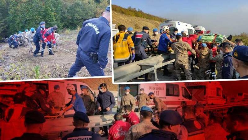 Samsun'da yolcu otobüsü dereye yuvarlandı! Kazadan ilk görüntüler