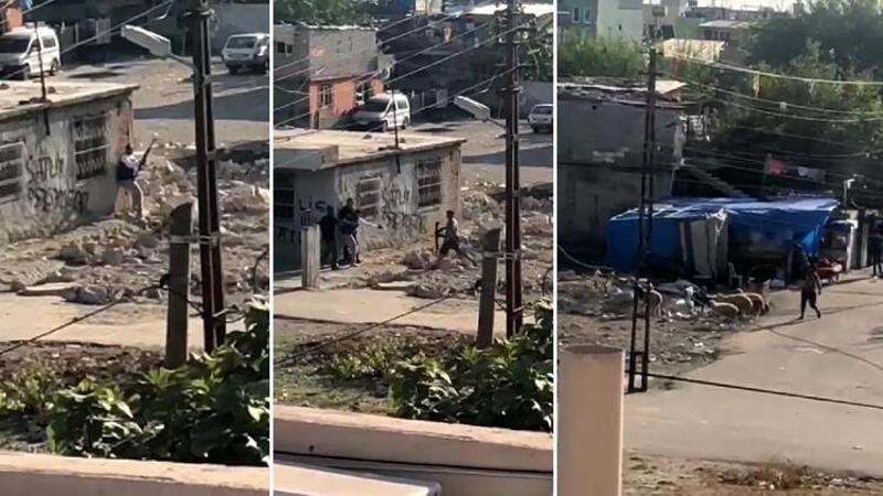 Adana'da iki grup arasında silahlı çatışma anları