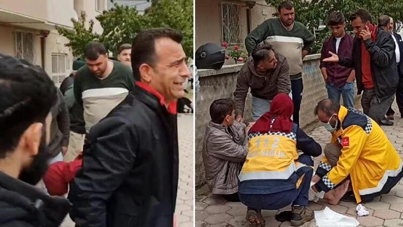 Kazada yaralanan oğlunu görünce gözyaşı döktü