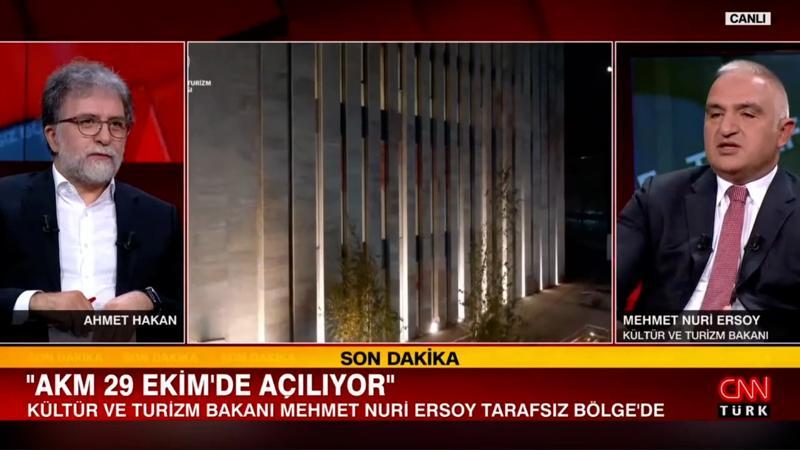 Kültür ve Turizm Bakanı Mehmet Nuri Ersoy: AKM 29 Ekim'de açılıyor