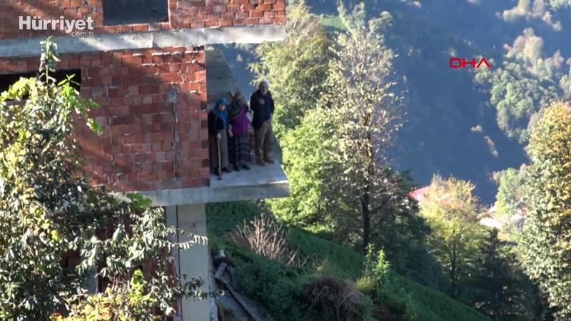 Rize'deki heyelan sırasında büyük panik yaşadılar