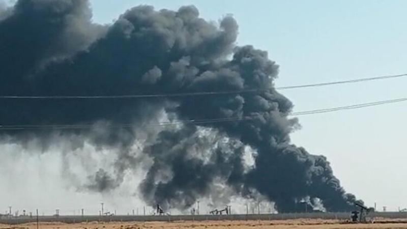 Kamışlı'da petrol kuyusunda yangın