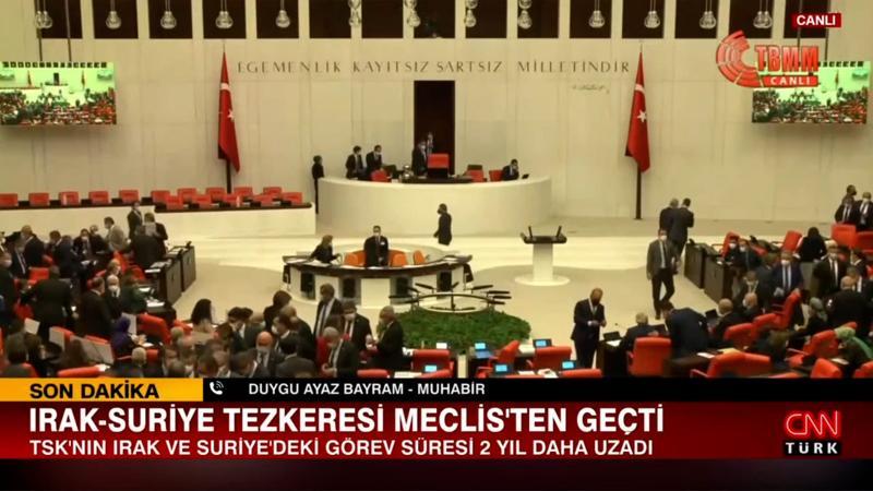 Irak ve Suriye tezkeresi TBMM'den geçti
