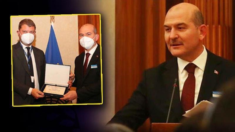 İçişleri Bakanı Soylu, Akdeniz Parlamenterler Asamblesi'nin KADES'e verdiği ödülü aldı