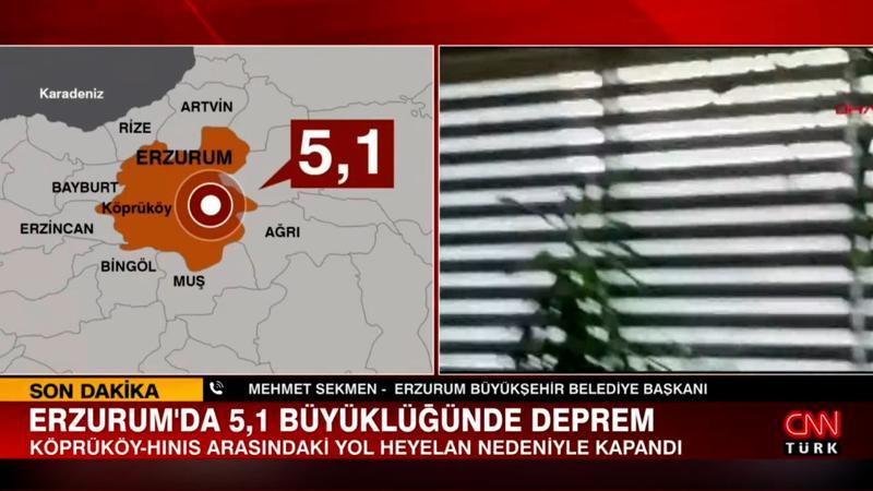 Erzurum'da 5,1 büyüklüğündeki deprem sonrasında ilk açıklamalar