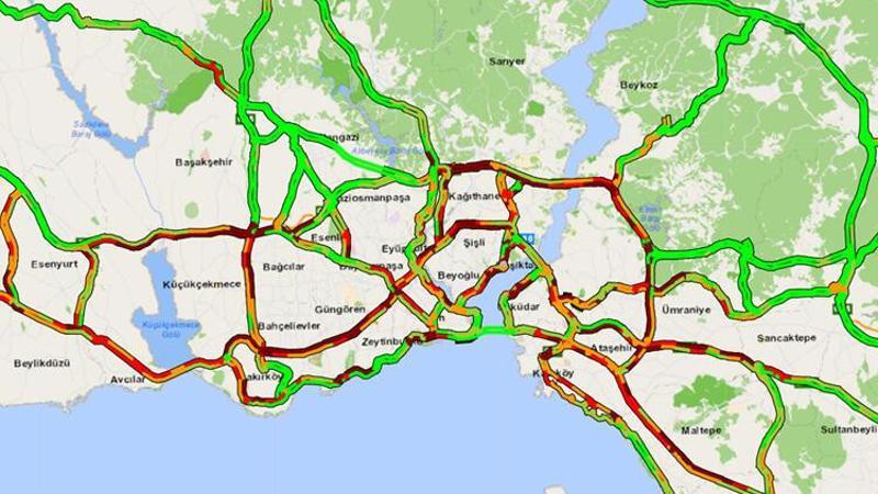 İstanbul'da trafik yoğunluğu oluştu