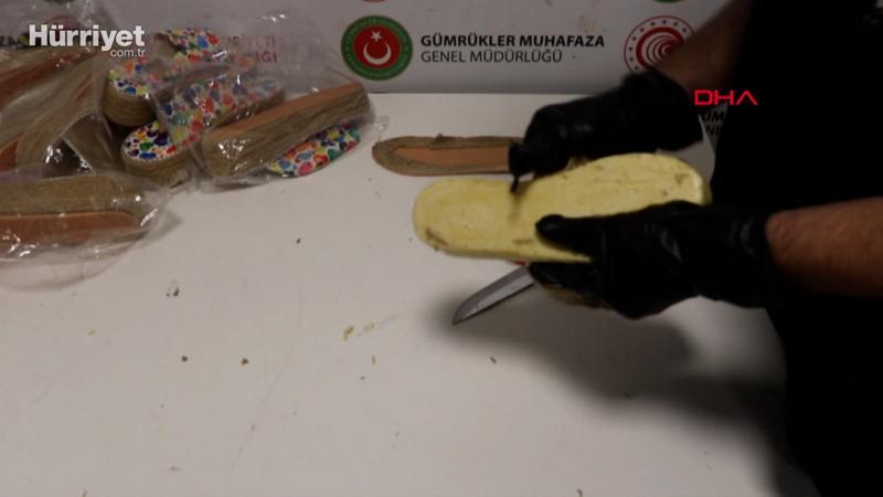 Kadın terliklerinden uyuşturucu çıktı