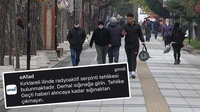 Kırklareli’nde 'radyoaktif serpinti tehlikesi' mesajı paniğe sebep oldu