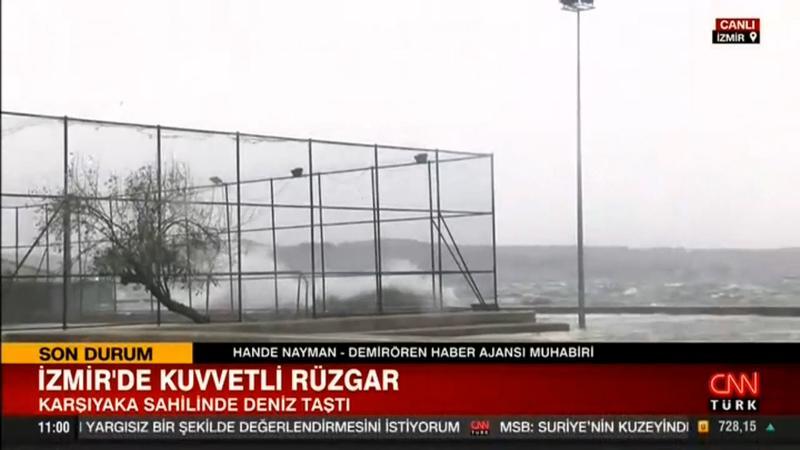 İzmir'de kuvvetli rüzgar