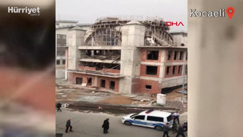 Cami inşaatında iskele çöktü