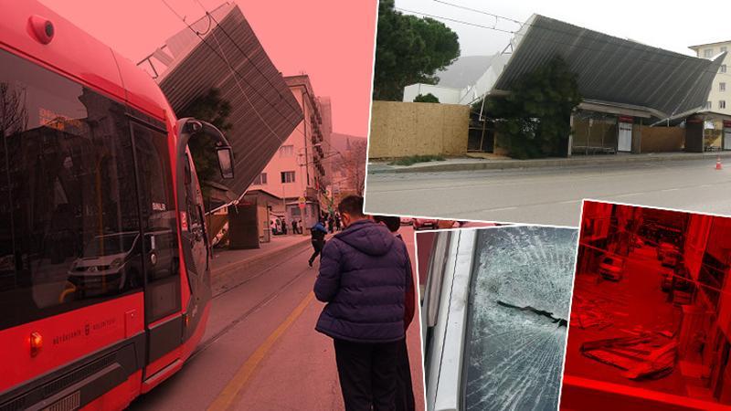 İstanbul'da lodosun hızı 130 kilometreye çıktı, çatılar uçtu
