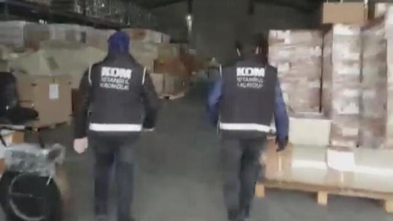 Büyükçekmece’de 16 milyon liralık kaçak sigara ve tütün operasyonu