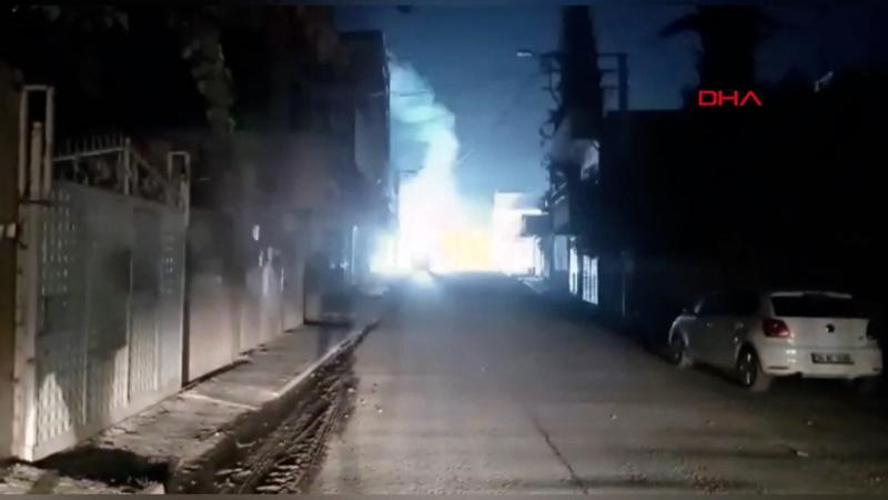 Mardin'de trafonun patlama anı kamerada