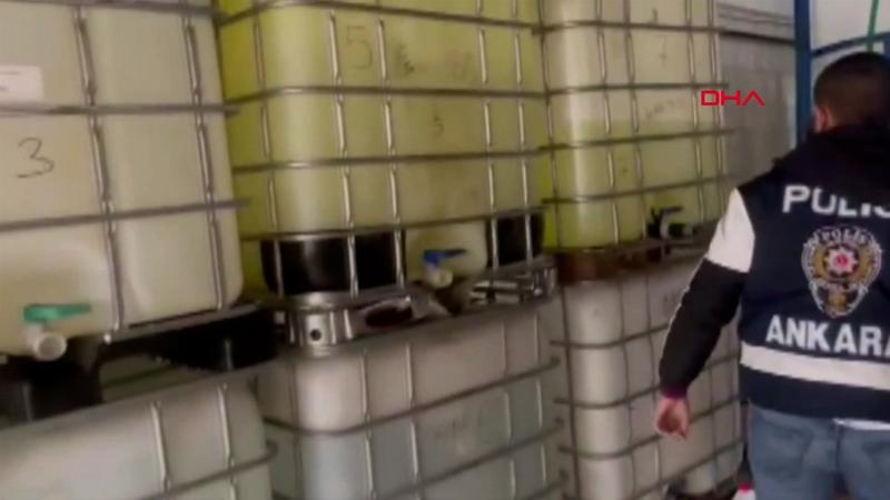 Ankara'da 9 ton etil ve metil alkol ele geçirildi