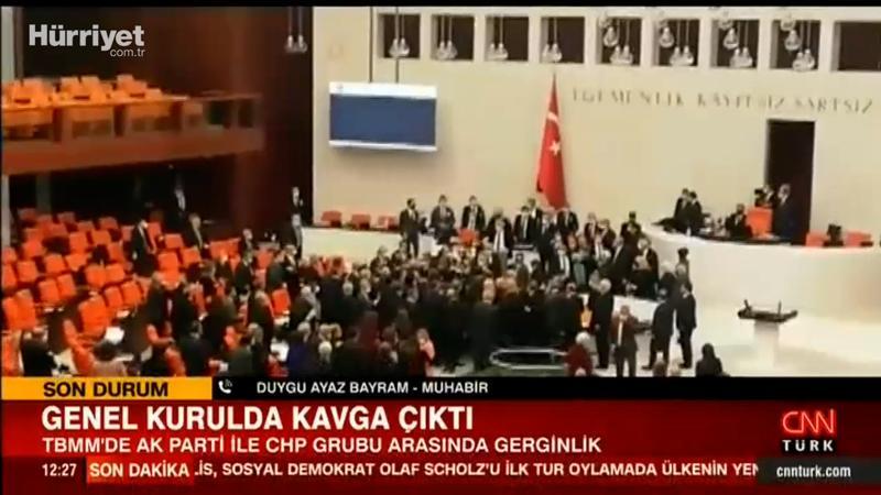 Meclis Genel Kurulu'nda AK Parti ve CHP milletvekilleri arasında tartışma çıktı