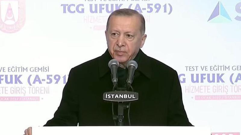 TCG Ufuk hizmete girdi! Erdoğan: Artık dikey atım sisteminin yerlisine sahibiz