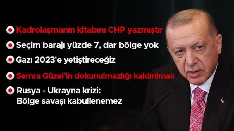 Seçim barajı, HDP'li Güzel, Rusya-Ukrayna krizi... Cumhurbaşkanı Erdoğan: 2022 bizim en parlak yılımız olacak