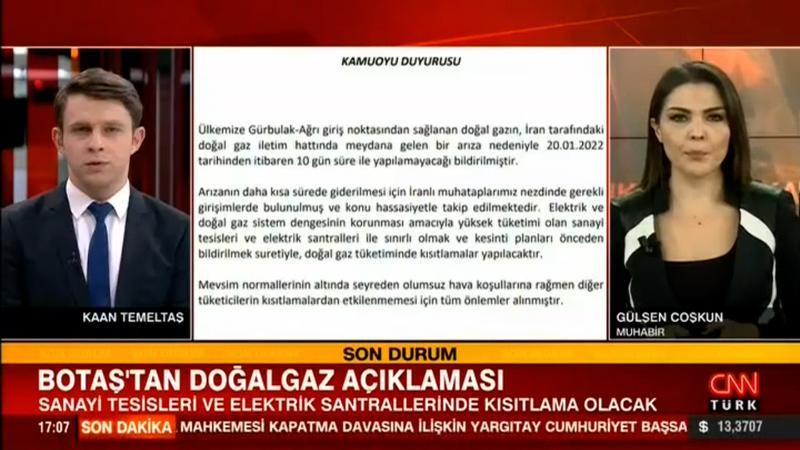 BOTAŞ'tan doğal gaz açıklaması