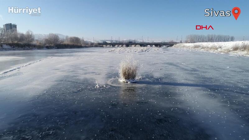 Kızılırmak nehri buzdan nehre döndü