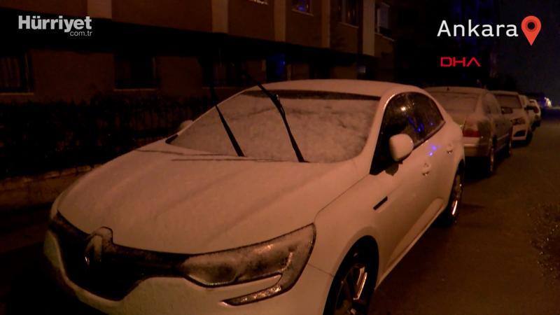 Ankara’da sabah saatlerinde kar yağışı başladı