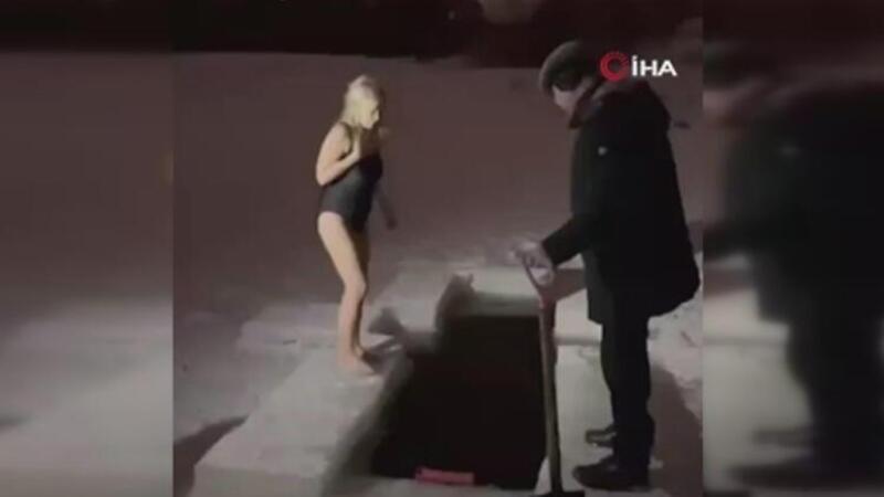 Yer Rusya... Buz tutan nehre giren kadın kayboldu!