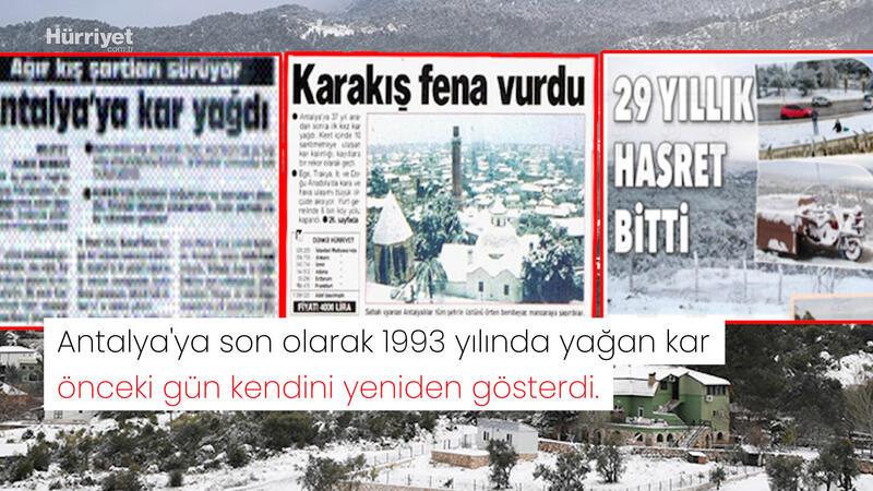 Antalya'ya 29 yılın sonra 'yol kapatan' kar...