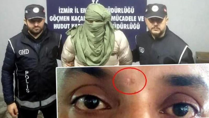 Göçmen kaçakçısı sanal devriyede kaşlarının arasındaki yara izinden yakalandı