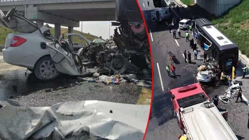 Tuzla'da feci kaza! Otomobil, yolcu otobüsüne çarptı