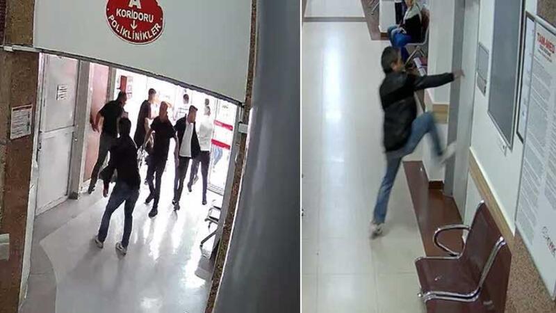 Gaziantep'te hastanede dehşete düşüren anlar kamerada