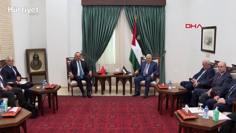 Bakan Çavuşoğlu, Filistin Devlet Başkanı Abbas ile görüştü
