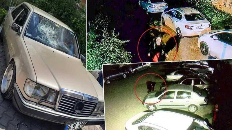 Ankara'da bakıcı eski patronunun otomobilini parçaladı 