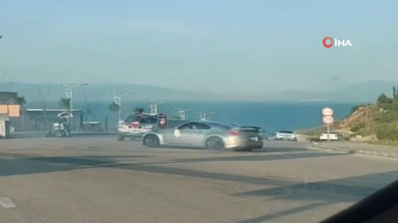 Bursa’da drift atan trafik magandaları kamerada