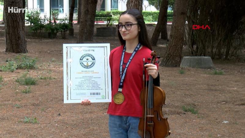 Cansu, kemanıyla 6 ayda elde ettiği 16 dereceyle Guinness'e girdi