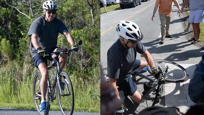ABD Başkanı Joe Biden bisikletten düştü! O anlar kamerada