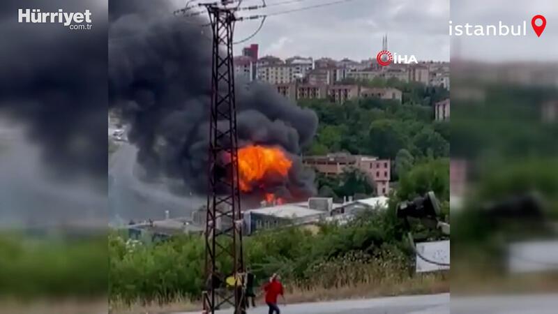 Hadımköy'de fabrikada yangın!