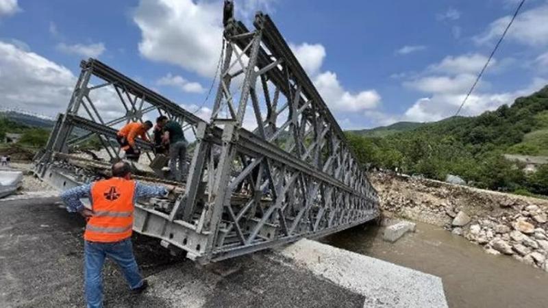 Bartın'da selde yıkılan köprüler için çalışma yapılıyor