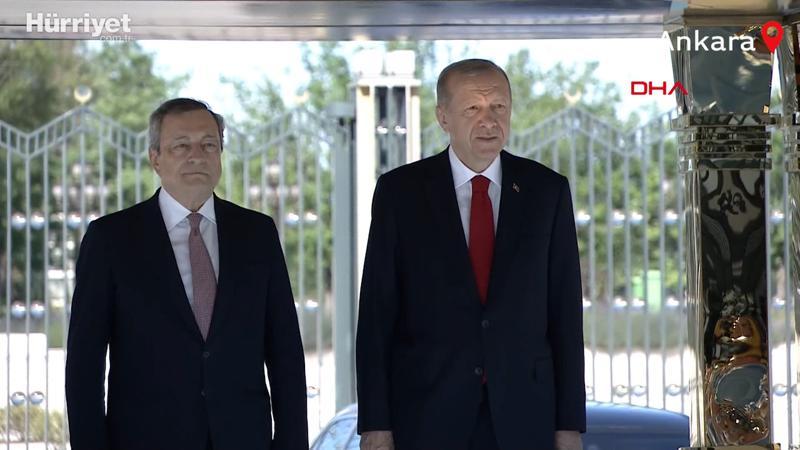 Cumhurbaşkanı Erdoğan, İtalya Başbakanı Draghi’yi resmi törenle karşıladı
