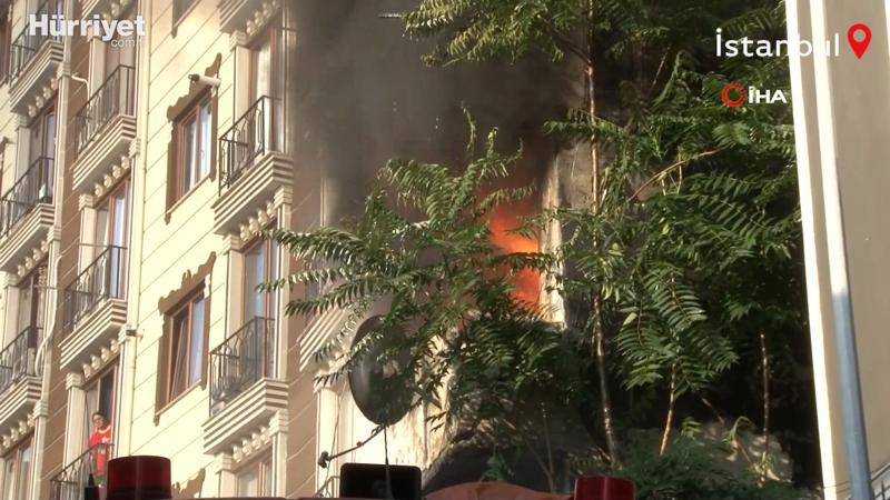 Şişli'de korkutan yangın: Bina alev alev yandı