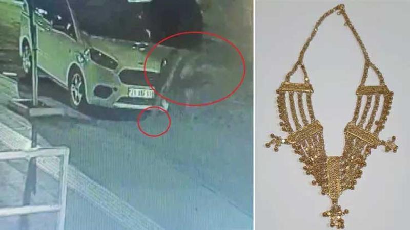 Yolda kaybolan 100 bin liralık kolyeyi 100 saatlik görüntü izlenerek buldular